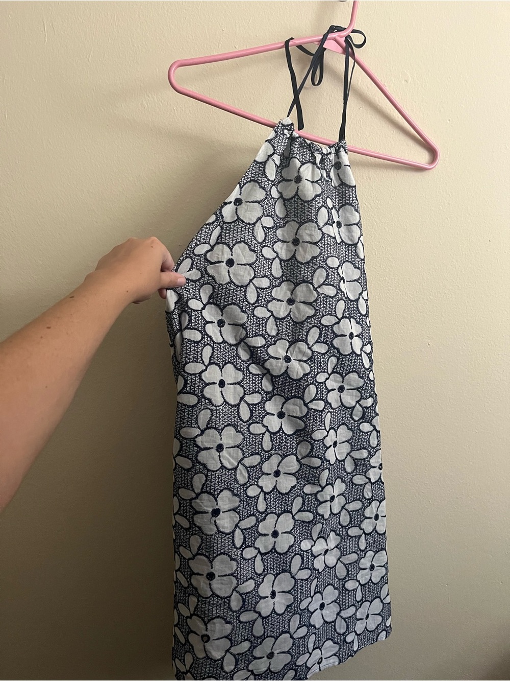 Floral Backless Halter Dress